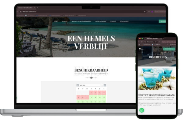 website design door By Liset in Purmerend. Een website gemaakt in Purmerend voor een villa op Curacao